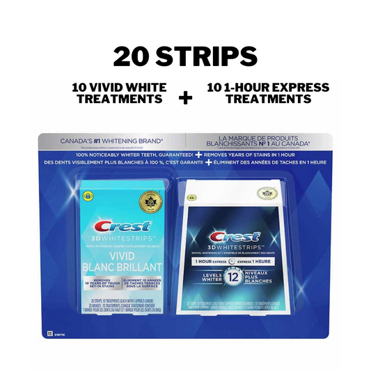 Crest 3D White Whitestrips Teeth Whitening Kit 20 Strips - canavitam