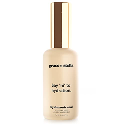 grace & stella  Hyaluronic Acid Serum (50ml) - Vegan -  Acido Hialuronico to Hydrate and Remove Fine Lines + Wrinkles, Boost Collagen - - canavitam