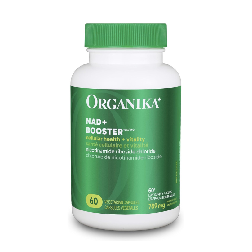 Organika NAD+ Booster supplement bottle on a white background