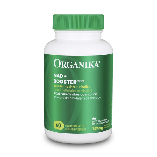 Organika NAD+ Booster supplement bottle on a white background