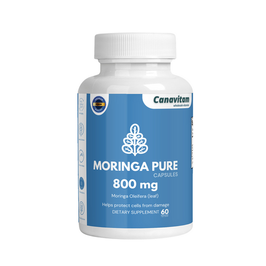 Canavitam MoringaPure™ Antioxidant-Rich Moringa Oleifera Leaf Powder , Vitamin C, B6 -60 capsuls - canavitam