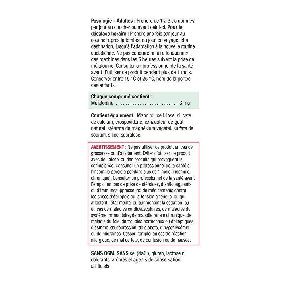 Melatonin 3 mg - Unflavoured Fast Dissolving Tablets , 100 Count (Pack of 1) - canavitam