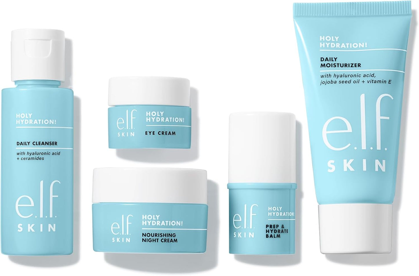 e.l.f. Jet Set Hydration Kit, Travel Friendly Hydrating Skincare Set, Face Cleanser, Balm, Moisturizer, Eye Cream & Night Cream, Vegan & Cruelty-Free - canavitam