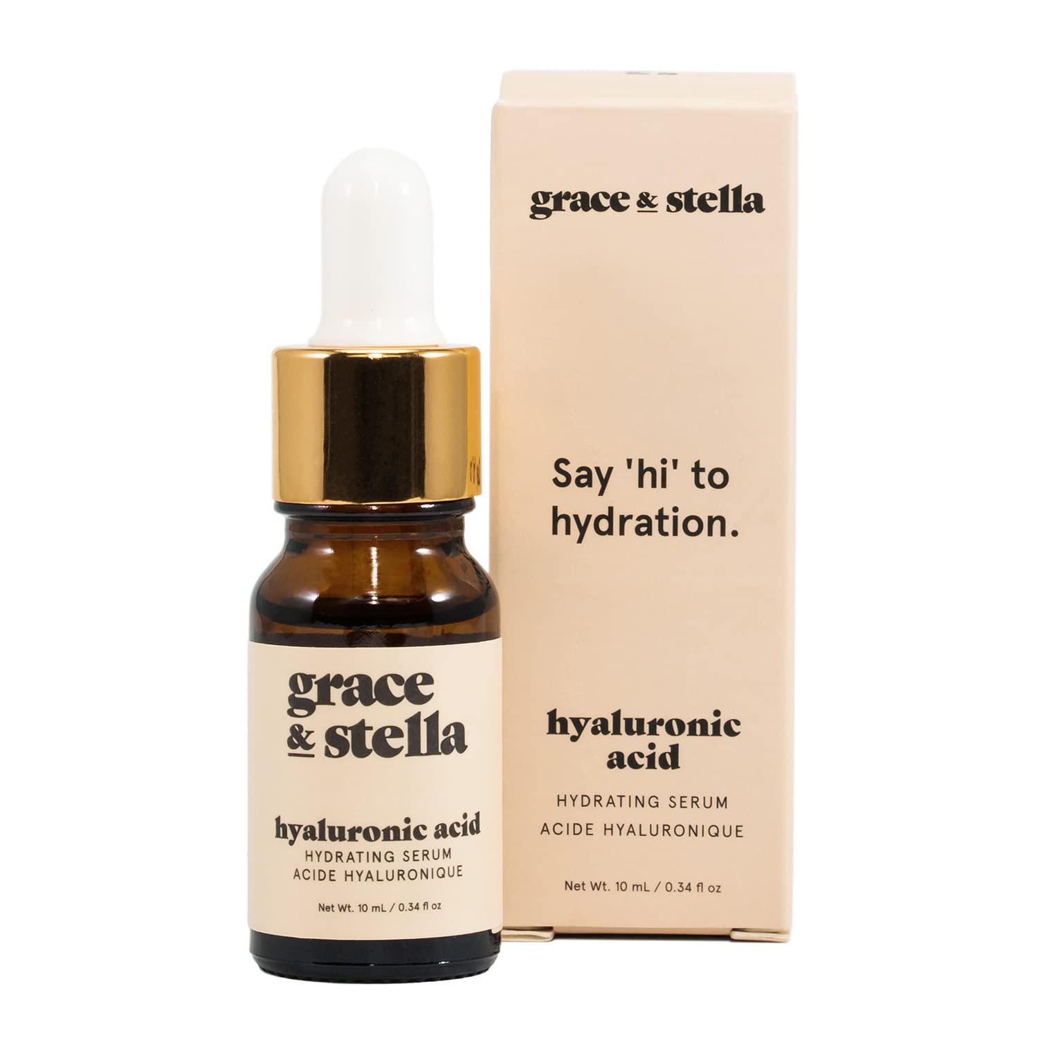 grace & stella  Hyaluronic Acid Serum (50ml) - Vegan -  Acido Hialuronico to Hydrate and Remove Fine Lines + Wrinkles, Boost Collagen - - canavitam