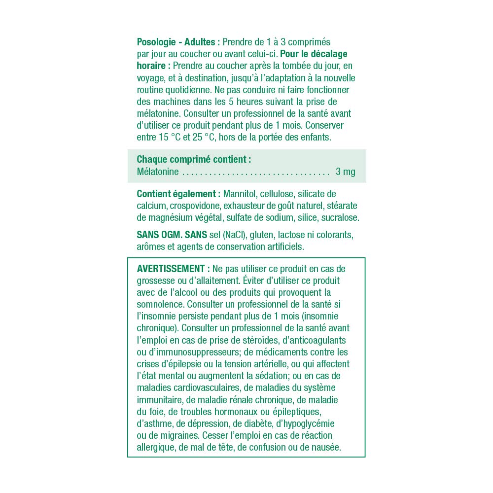 Melatonin 3 mg - Unflavoured Fast Dissolving Tablets , 100 Count (Pack of 1) - canavitam