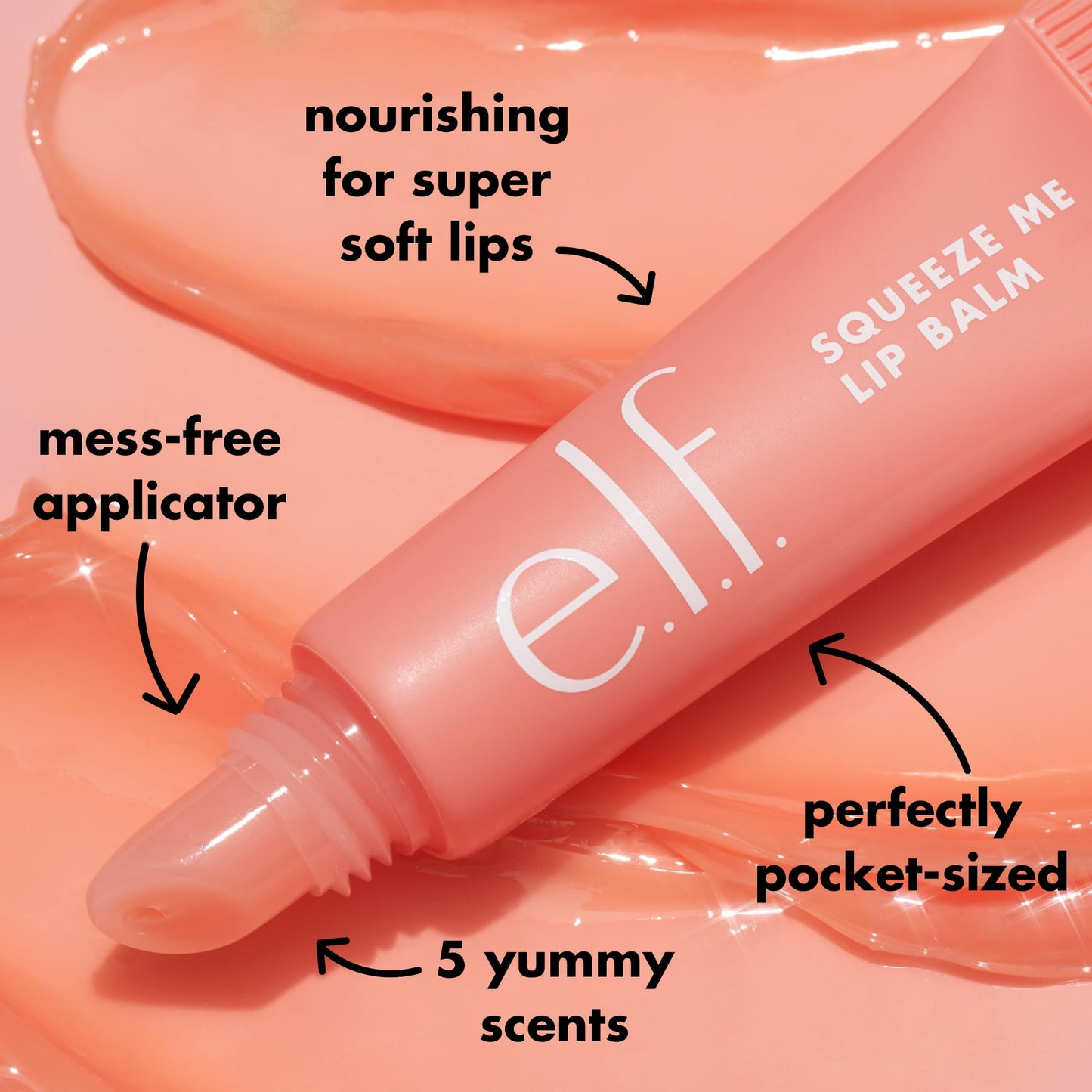 e.l.f. Squeeze Me Lip Balm, Moisturizing Lip Balm For A Sheer Tint Of Colour, Infused With Hyaluronic Acid, Vegan & Cruelty-free, Strawberry - canavitam