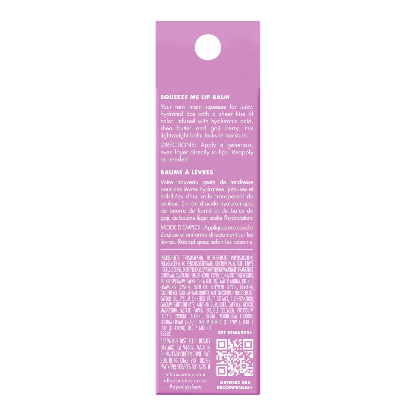 e.l.f. Squeeze Me Lip Balm, Moisturizing Lip Balm For A Sheer Tint Of Colour, Infused With Hyaluronic Acid, Vegan & Cruelty-free, Strawberry - canavitam