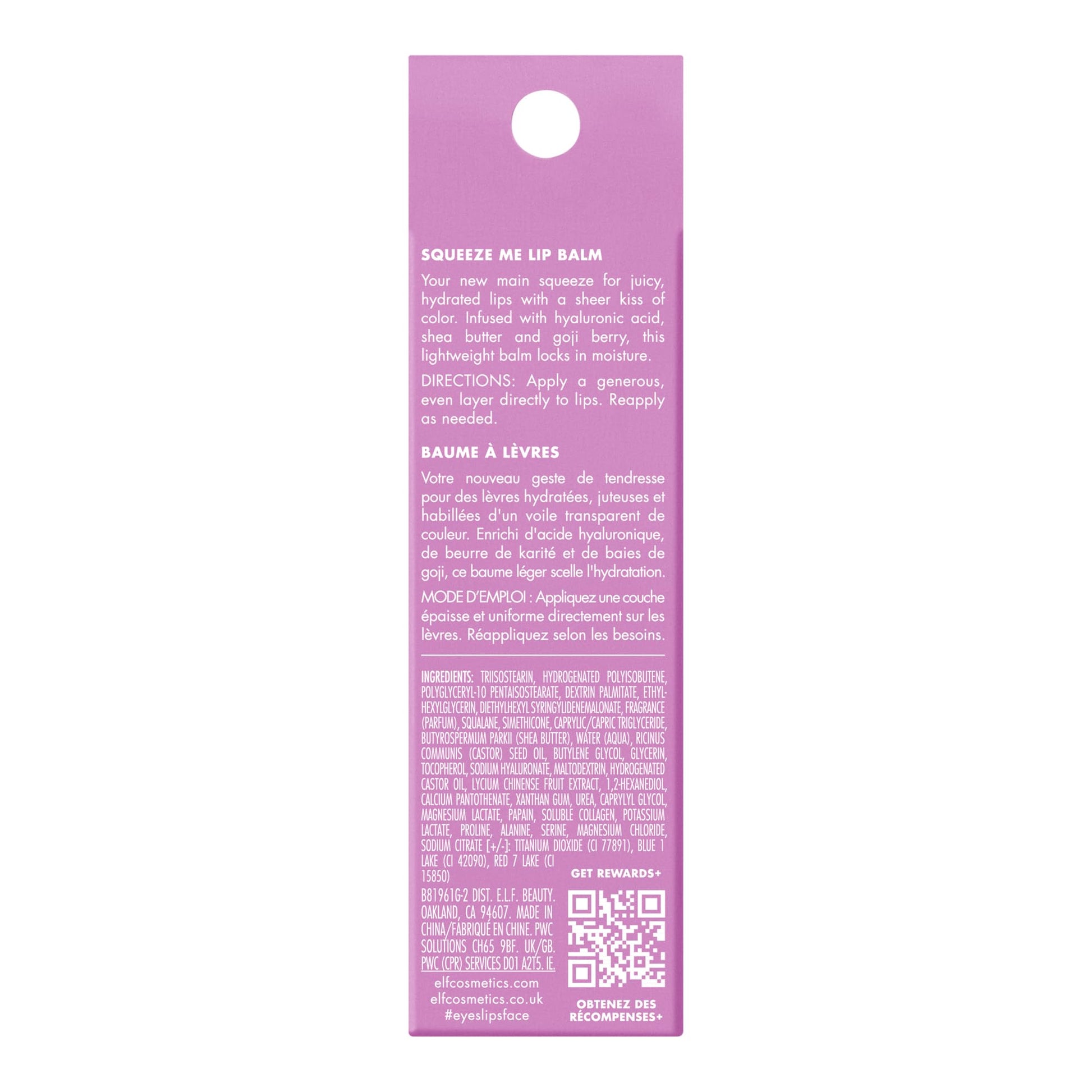 e.l.f. Squeeze Me Lip Balm, Moisturizing Lip Balm For A Sheer Tint Of Colour, Infused With Hyaluronic Acid, Vegan & Cruelty-free, Strawberry - canavitam