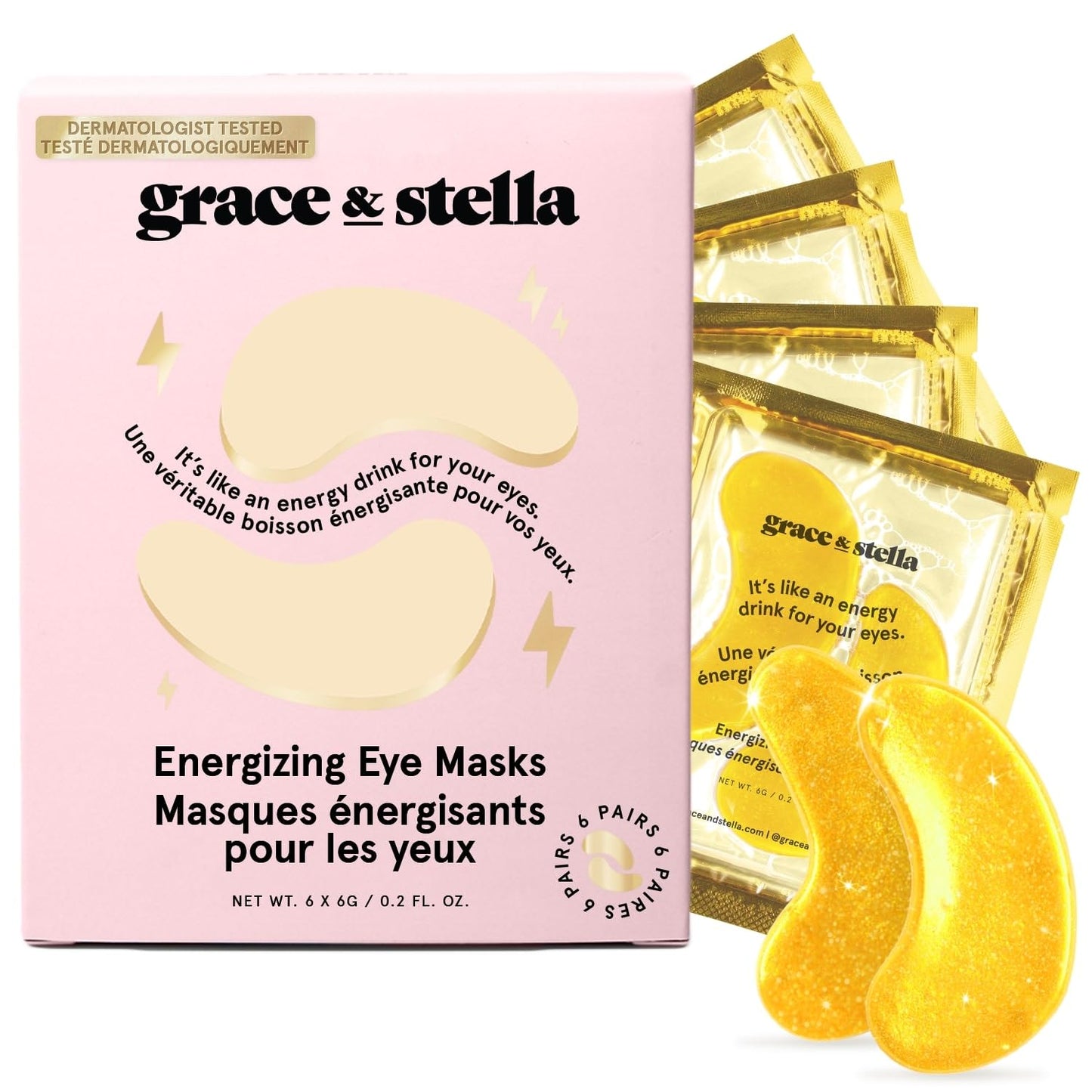 grace & stella Under Eye Mask -Under Eye Patches to Reduce Dark Circles, Puffy Eyes, Wrinkles, Vegan (48 Pairs, Gold) - canavitam