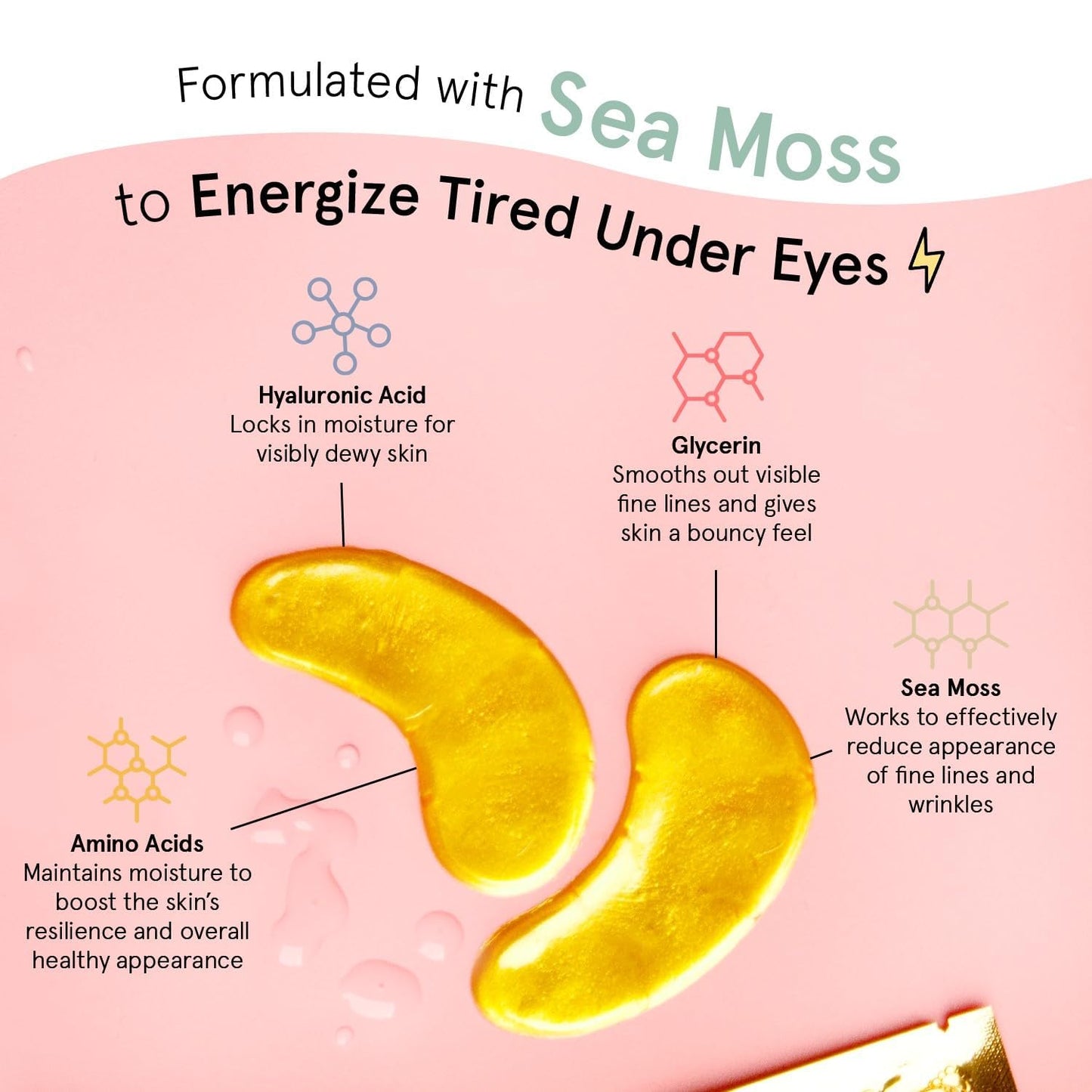 grace & stella Under Eye Mask -Under Eye Patches to Reduce Dark Circles, Puffy Eyes, Wrinkles, Vegan (48 Pairs, Gold) - canavitam