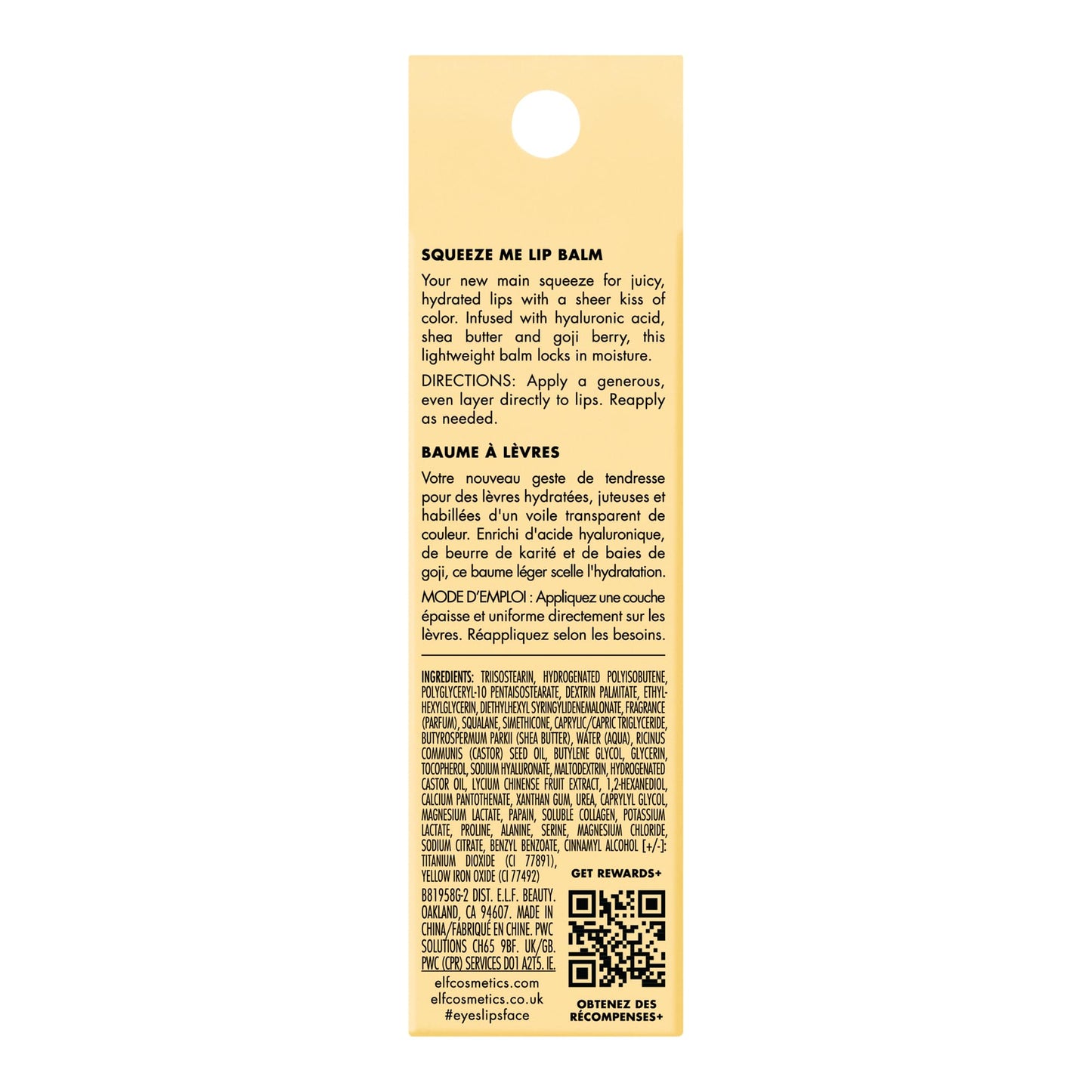 e.l.f. Squeeze Me Lip Balm, Moisturizing Lip Balm For A Sheer Tint Of Colour, Infused With Hyaluronic Acid, Vegan & Cruelty-free, Strawberry - canavitam