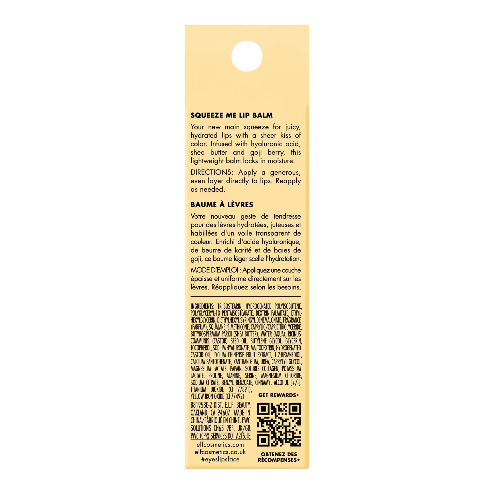 e.l.f. Squeeze Me Lip Balm, Moisturizing Lip Balm For A Sheer Tint Of Colour, Infused With Hyaluronic Acid, Vegan & Cruelty-free, Strawberry - canavitam