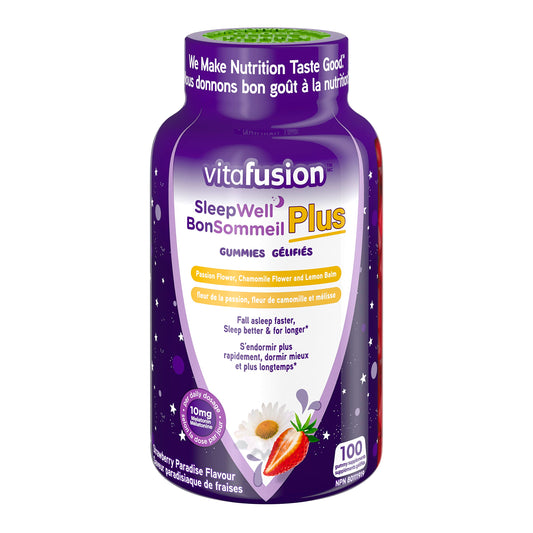 Vitafusion Sleepwell Plus Adult Vitamin Gummies, 10mg Melatonin Per Daily Dose,  100 Count, - canavitam
