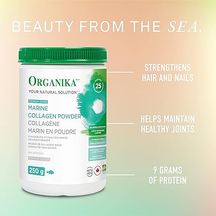Organika Marine Collagen Powder- Wild-Caught from North Atlantic-Tasteless - 250g - canavitam