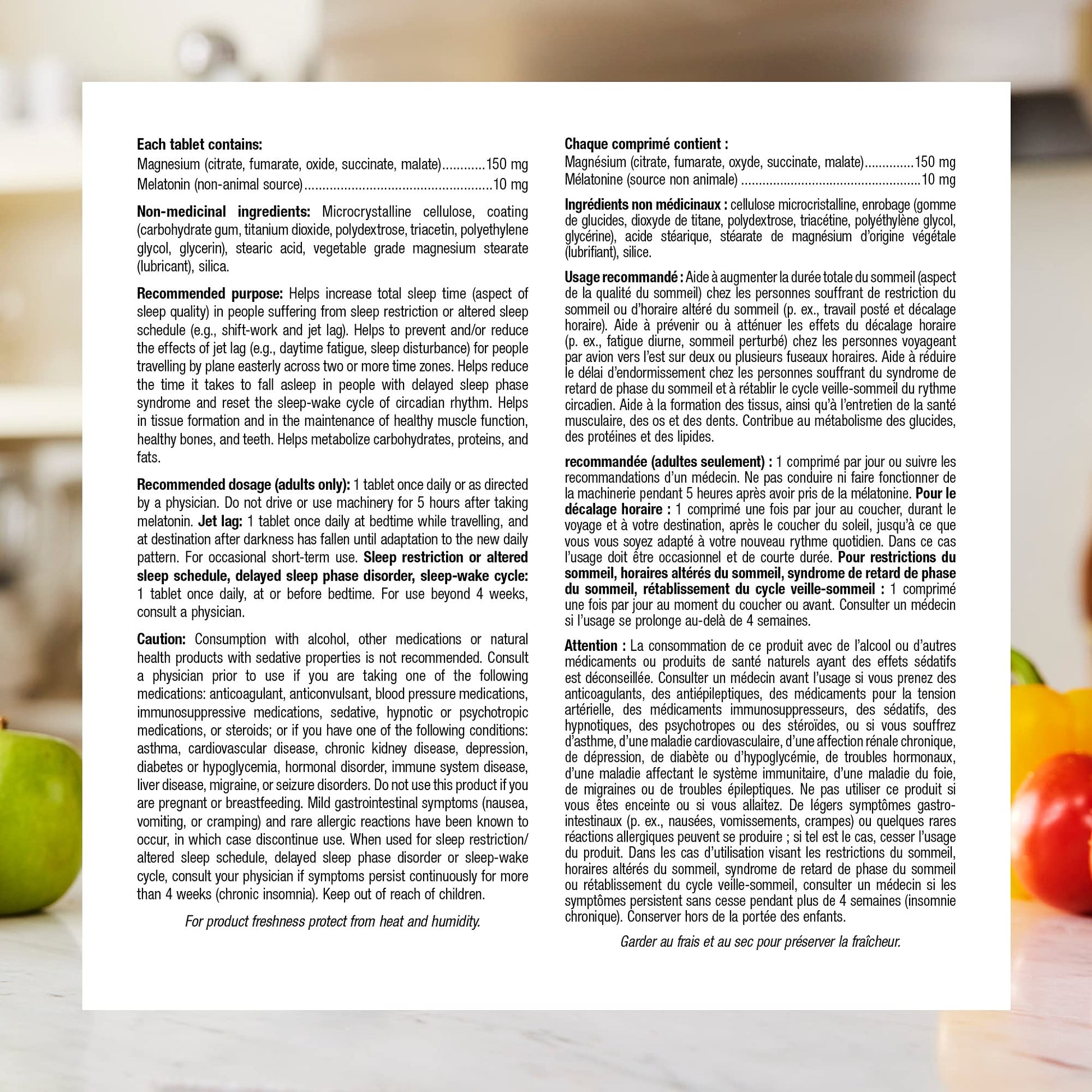 Webber Naturals Melatonin 10 mg with 150 mg of Magnesium, 60 Tablets - canavitam