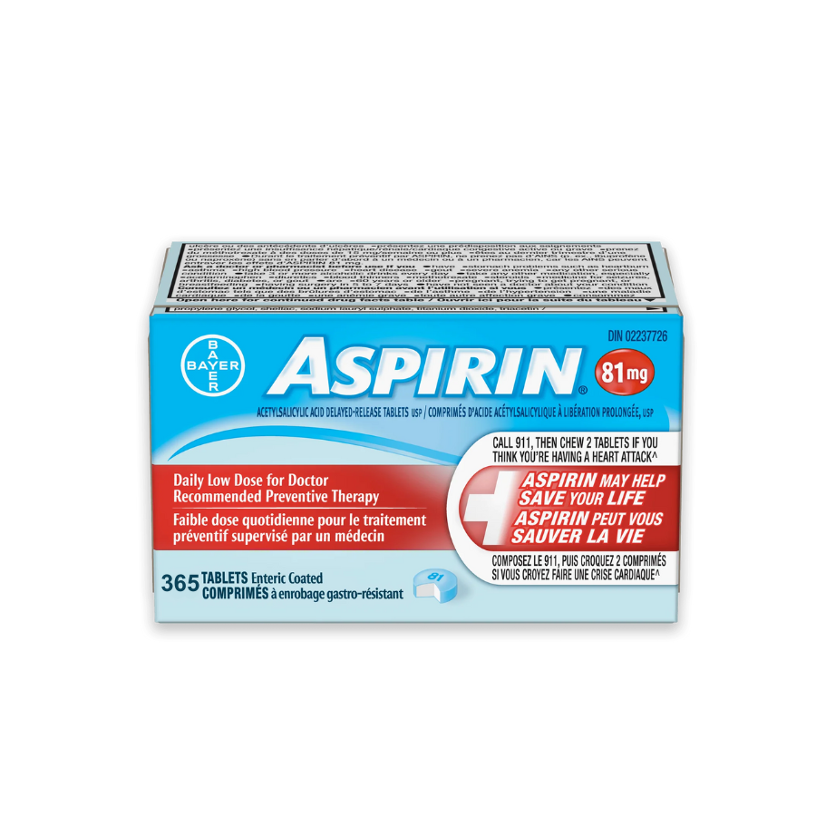 Bayer Aspirin 81 mg – 365 Day Low‑Dose Supply | Heart & Pain Support - canavitam