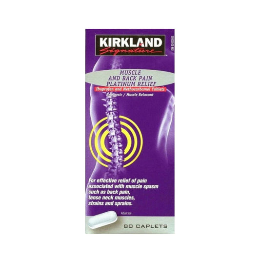 Kirkland Signature Muscle and Back Pain Platinum Relief – 80 Caplets - canavitam