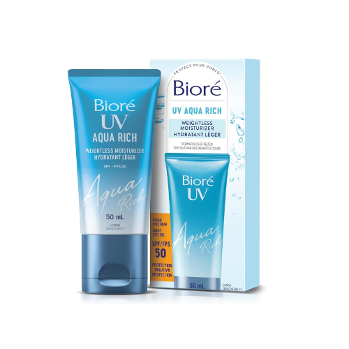 Biore UV Aqua Rich Weightless Moisturizer SPF 50,  50 mL - canavitam