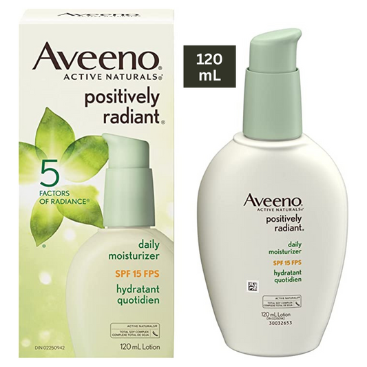 Aveeno Positively Radiant SPF 15  - 120 ML -  Daily Moisturizer Broad spectrum - canavitam