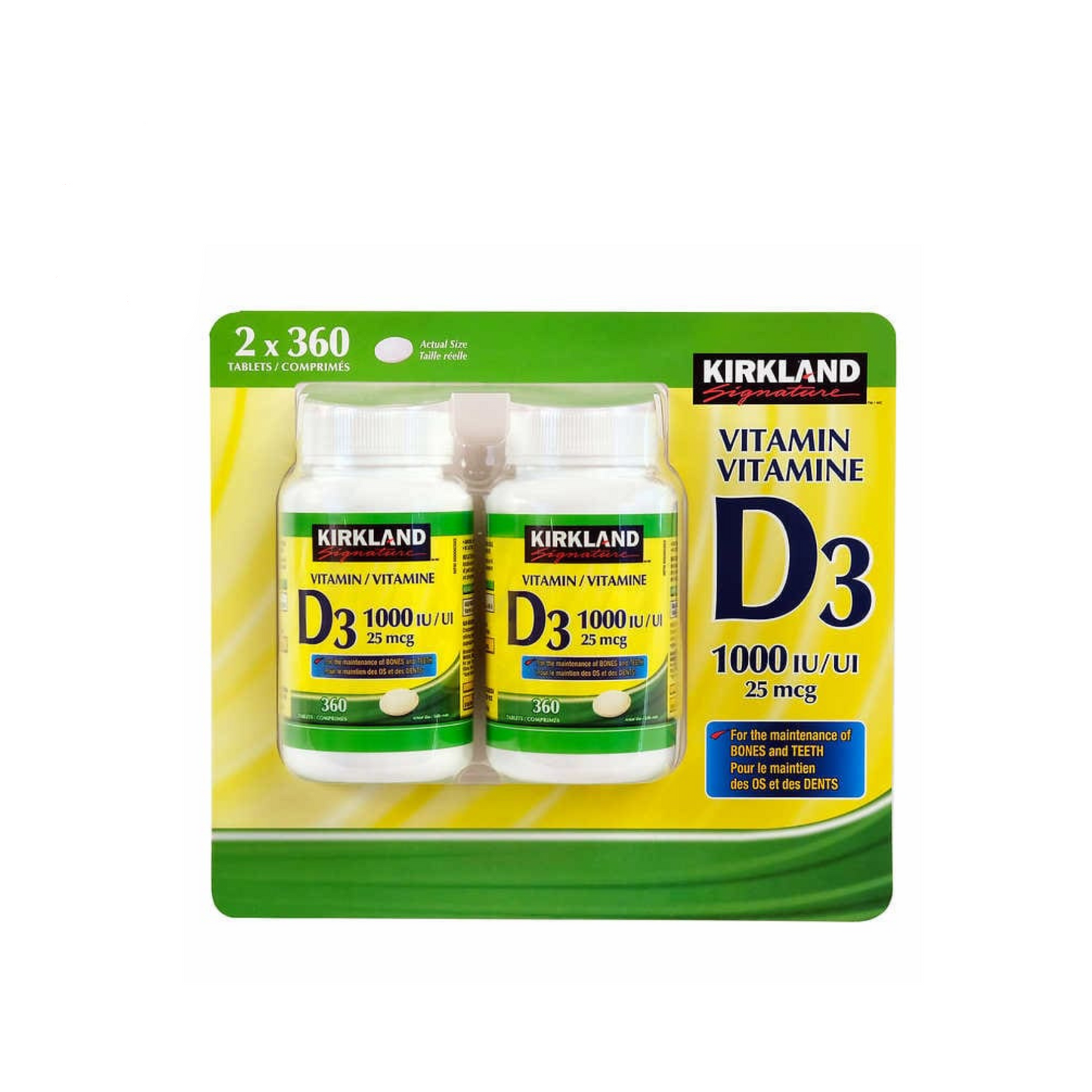 Kirkland Signature Vitamin D3, 1000 IU, 720 tablets  2-packs - canavitam