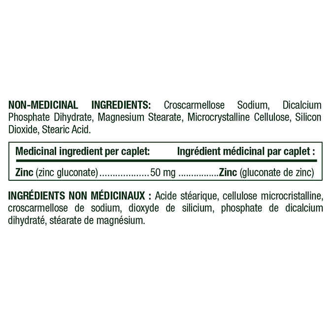 Nature’s Bounty Chelated Zinc 50mg - 400 Caplets - canavitam