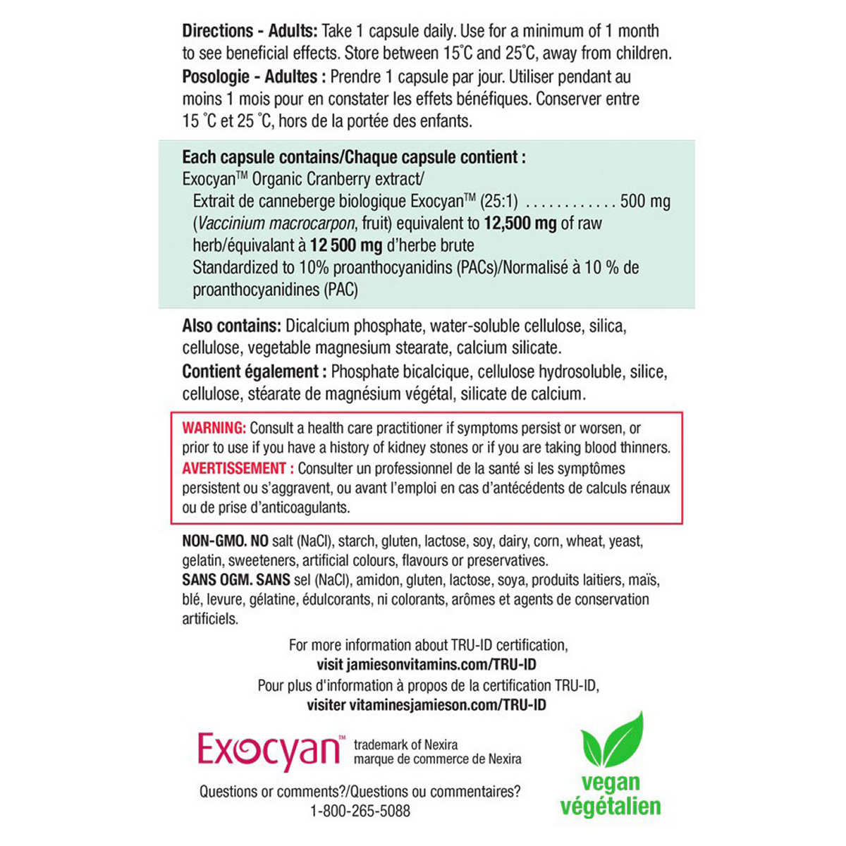 Jamieson Organic Cranberry 500mg - 240 Vegan Capsules - canavitam