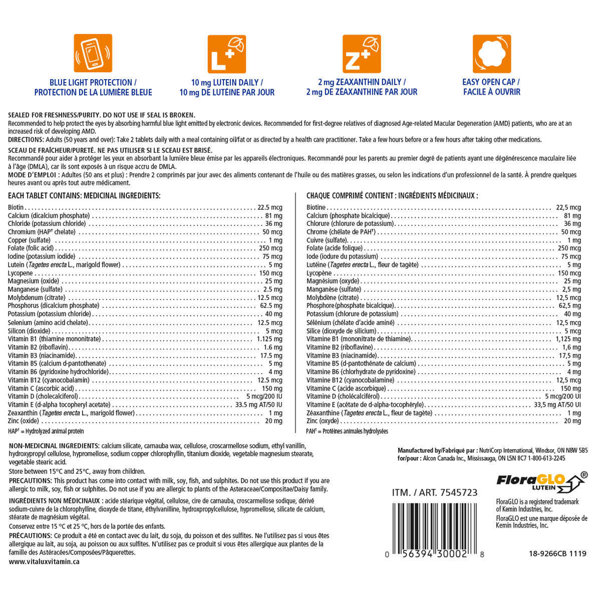 Vitalux Healthy Eyes Ocular Multivitamin - 180 + 20 Coated Tablets - canavitam