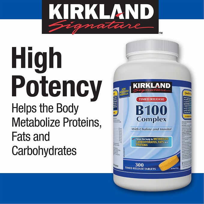 Kirkland Signature B100 Complex Tablets, 300-count - canavitam