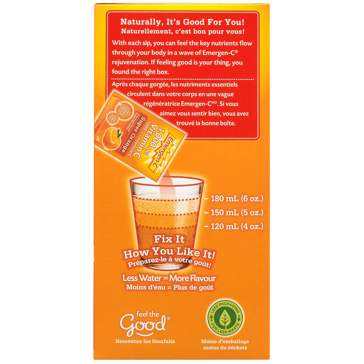 Emergen-C Super Orange, 1000mg Vitamin C - 90 packets - canavitam