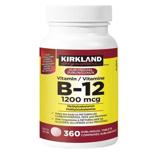 Kirkland Signature Vitamin B12, 360 Tablets - canavitam