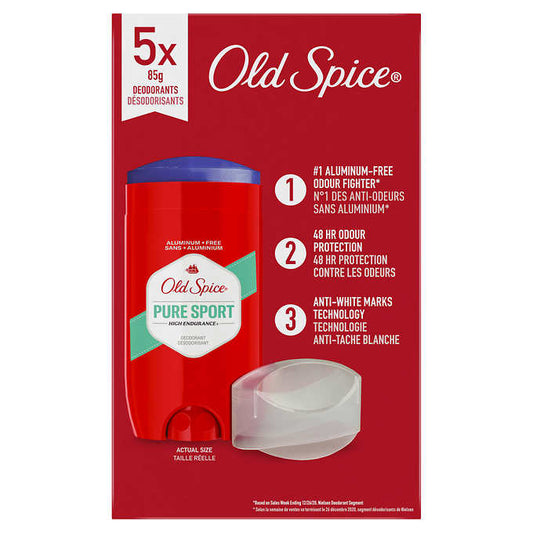 Old Spice High Endurance Deodorant for men, Aluminum Free 5 x 85 g - canavitam
