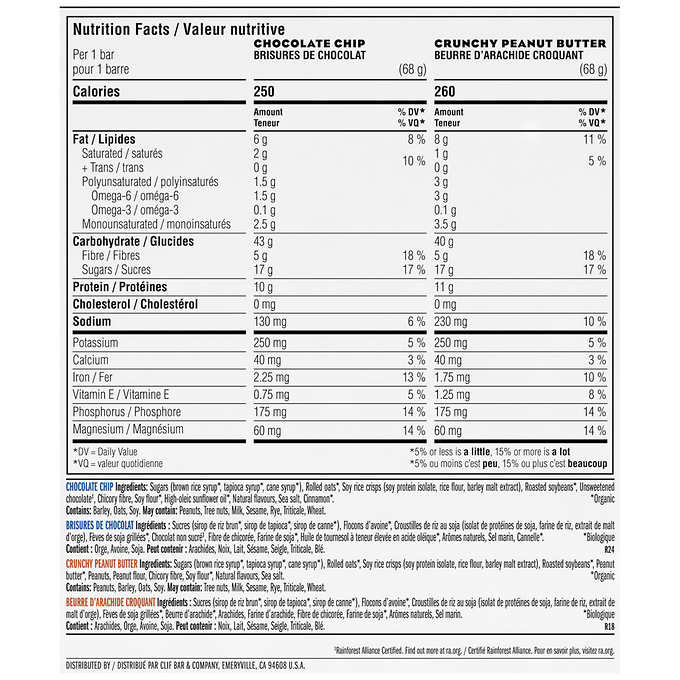 Clif Bar Variety Pack, 22 × 68 g - - canavitam
