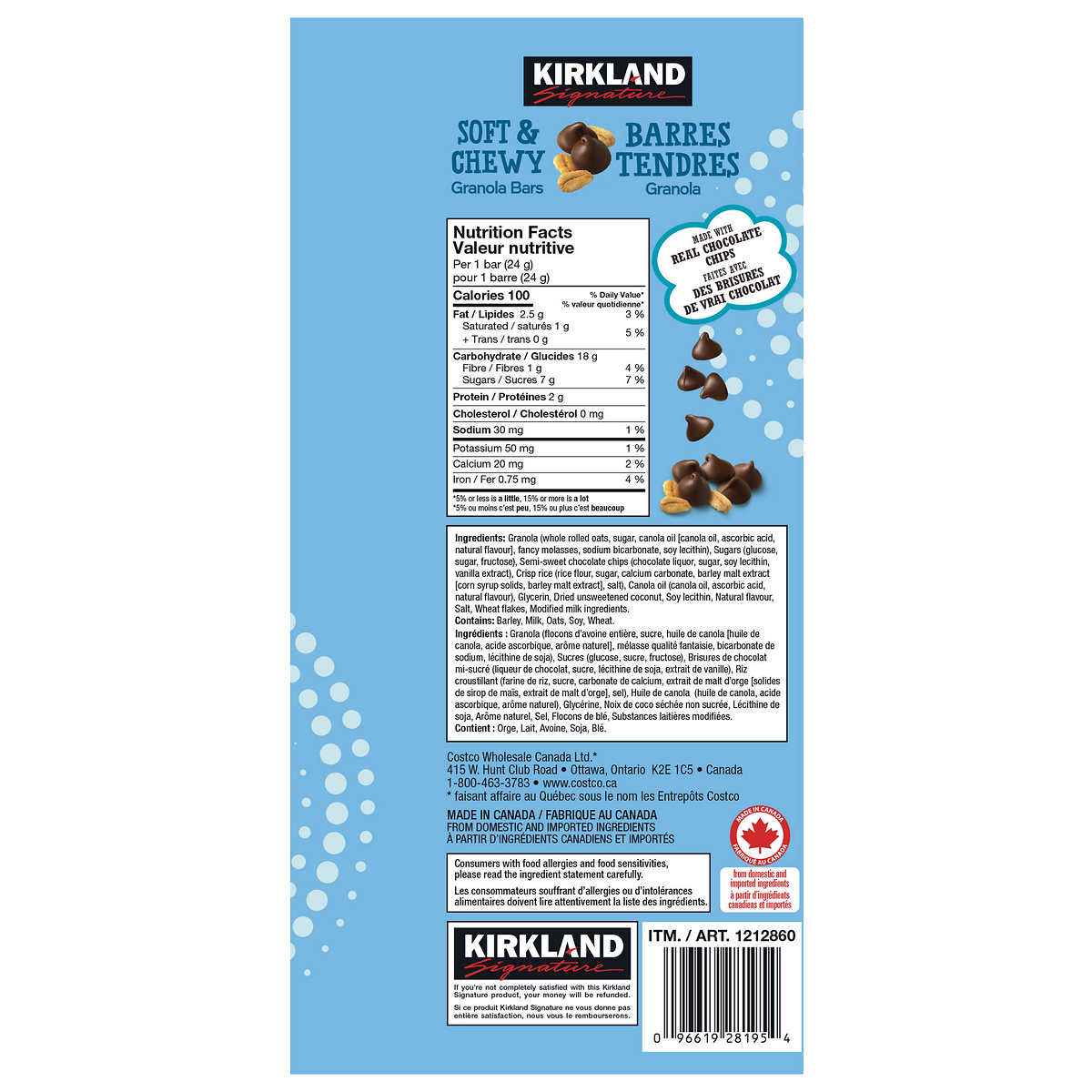 Kirkland Signature Soft & Chewy Granola Bars, 1.54 kg - canavitam