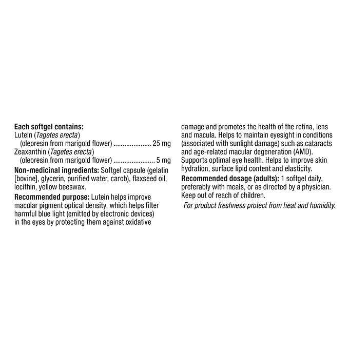 webber naturals Lutein 25 mg with 5mg of Zeaxanthin - 175 softgels - canavitam