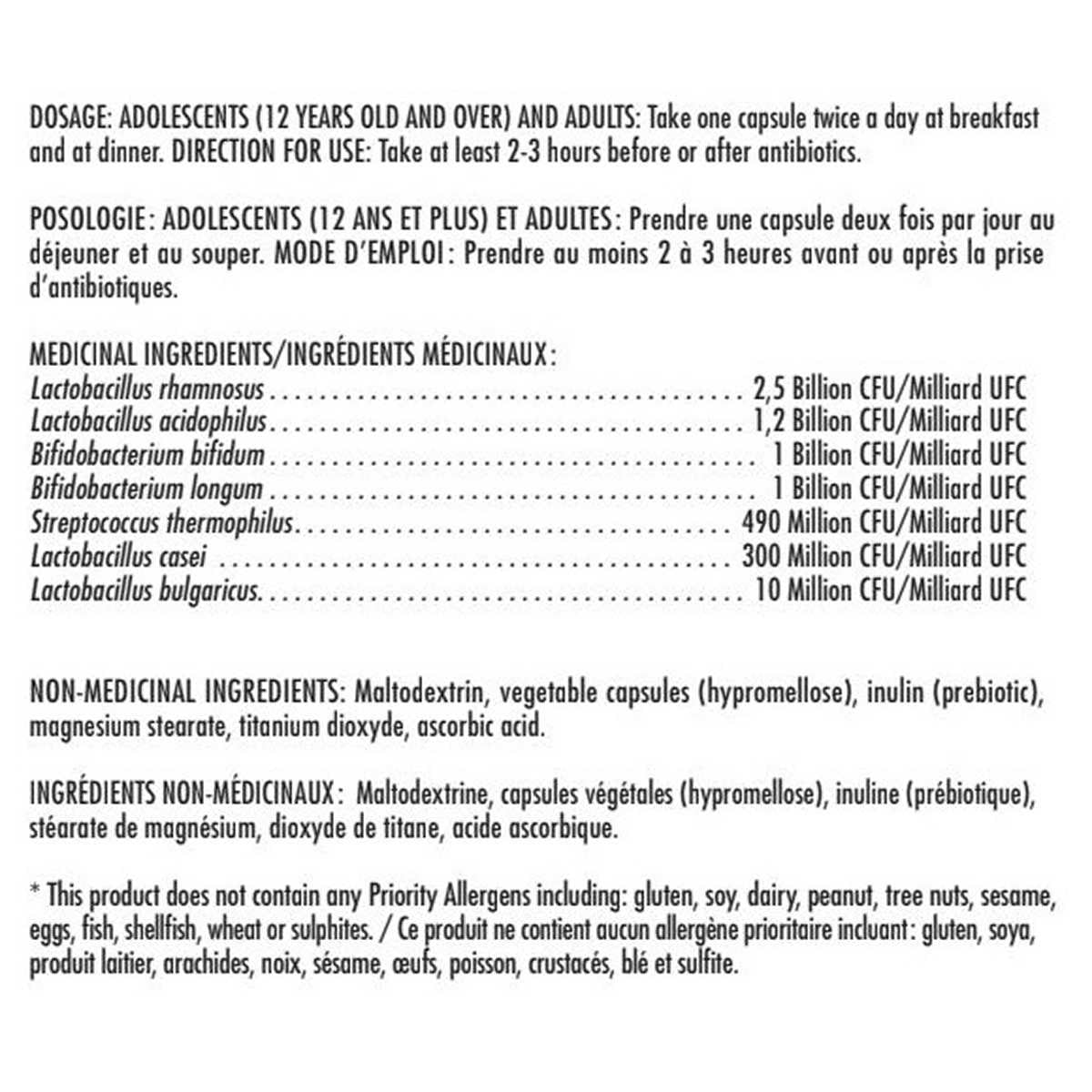 Probaclac Probiotics - 7 Strains - 6.5 Billion Active Cells - 120 capsules - canavitam