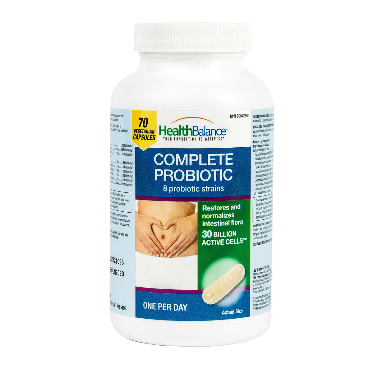 Health Balance Complete Probiotic - 8 Strains - 30 Billion Active Cells - 70 capsules - canavitam