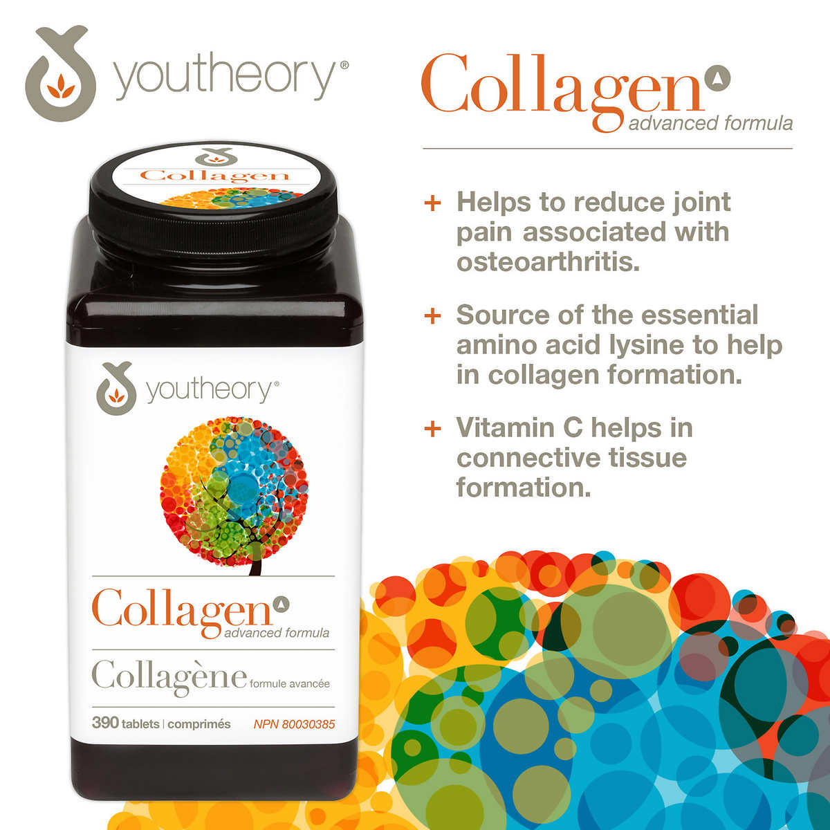 Youtheory Collagen Advanced Formula 6000 mg , 390 Tablets - canavitam