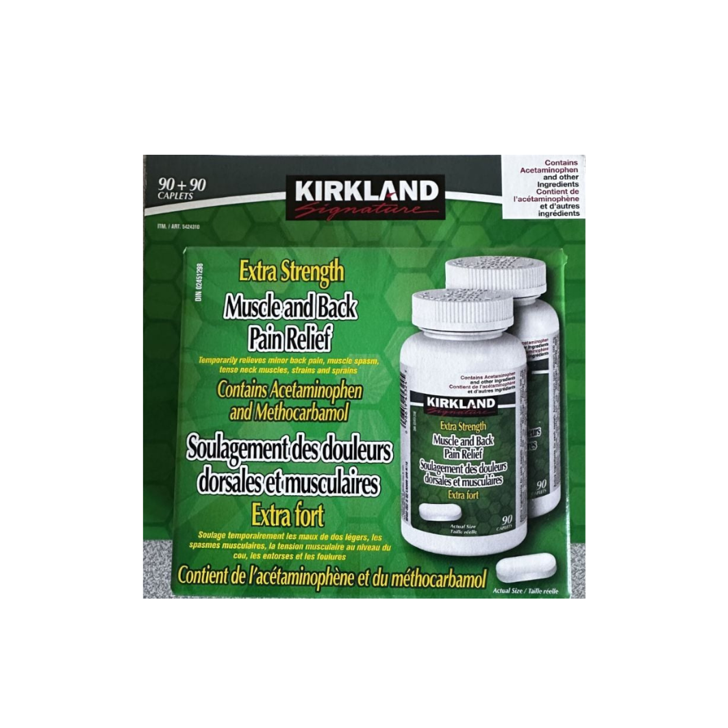 Kirkland Signature Extra Strength Muscle & Back Pain Relief 180 Caplets - canavitam