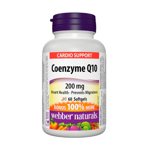 Webber Naturals Coenzyme Q10 supplement bottle on a white background