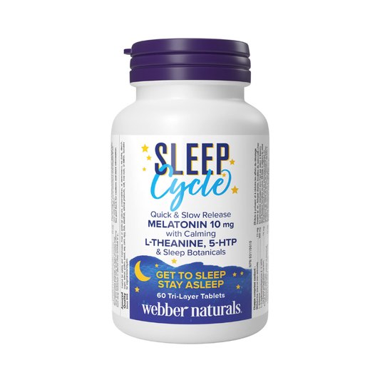 Webber Naturals Sleep Cycle Support Tablets – Natural Nighttime Relaxation Formula with Botanicals – Promotes Restful Sleep & Calm Mind – 60 Vegan Tri-Layer Tablets - canavitam
