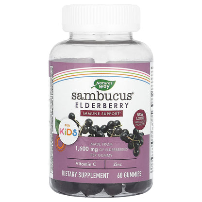 Nature's Way, Sambucus for Kids, Elderberry , 60 Gummies - canavitam
