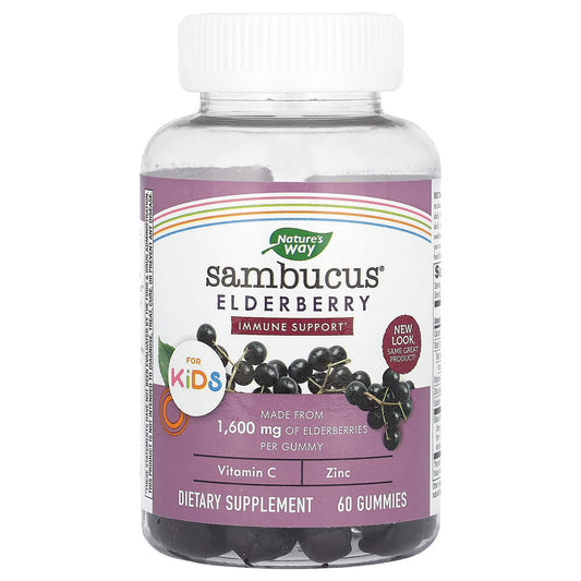 Nature's Way, Sambucus for Kids, Elderberry , 60 Gummies - canavitam