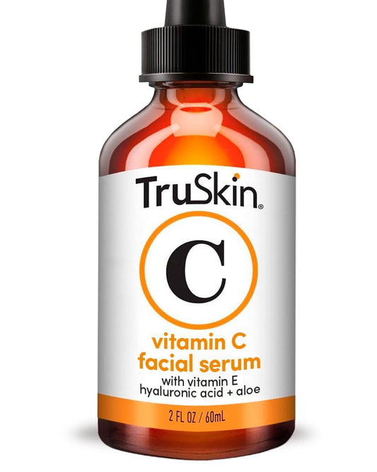 TruSkin Vitamin C Serum for Face – Anti-Aging Brightening Serum with Hyaluronic Acid & Vitamin E – Fade Dark Spots, Even Skin Tone, Reduce Fine Lines & Wrinkles – 2 Fl Oz