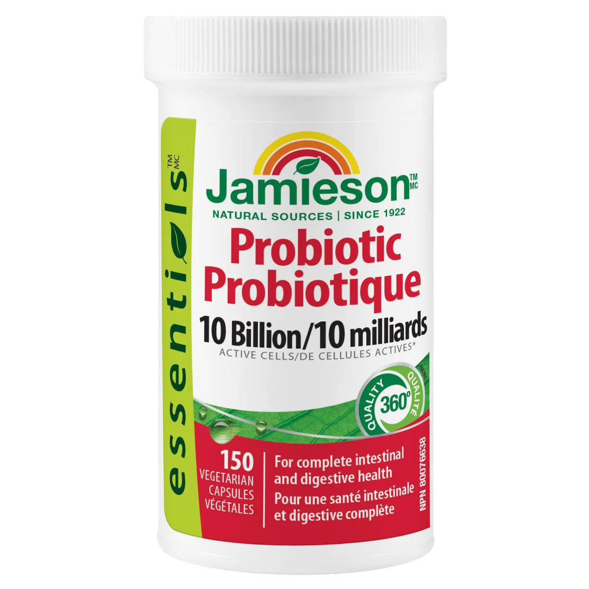 Jamieson Probiotic  10 billion active cells, 150 - Capsules - canavitam