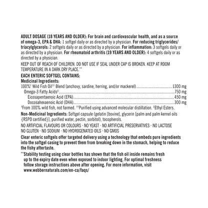 Kirkland Super Concentrated Omega-3 Fish Oil – 330 Enteric Softgels | 1300mg with EPA & DHA for Heart, Brain, and Joint Support