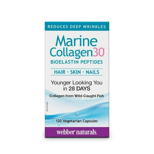 Webber Naturals Marine Collagen30 Bioelastin Peptides Vegetarian, 120 Capsules - canavitam
