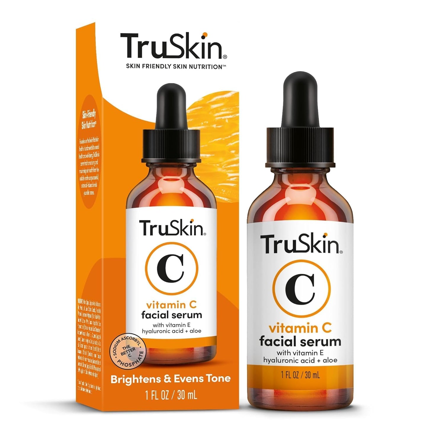 TruSkin Vitamin C Serum for Face – Anti-Aging Brightening Serum with Hyaluronic Acid & Vitamin E – Fade Dark Spots, Even Skin Tone, Reduce Fine Lines & Wrinkles – 2 Fl Oz