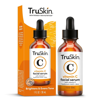 TruSkin Vitamin C Serum for Face – Anti-Aging Brightening Serum with Hyaluronic Acid & Vitamin E – Fade Dark Spots, Even Skin Tone, Reduce Fine Lines & Wrinkles – 2 Fl Oz