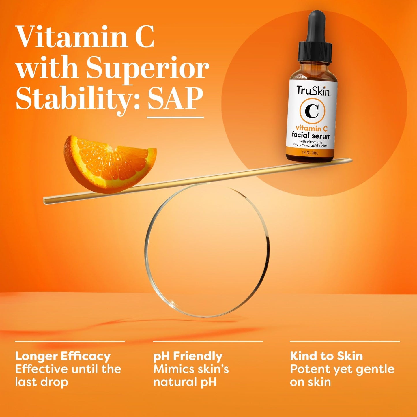 TruSkin Vitamin C Serum for Face – Anti-Aging Brightening Serum with Hyaluronic Acid & Vitamin E – Fade Dark Spots, Even Skin Tone, Reduce Fine Lines & Wrinkles – 2 Fl Oz