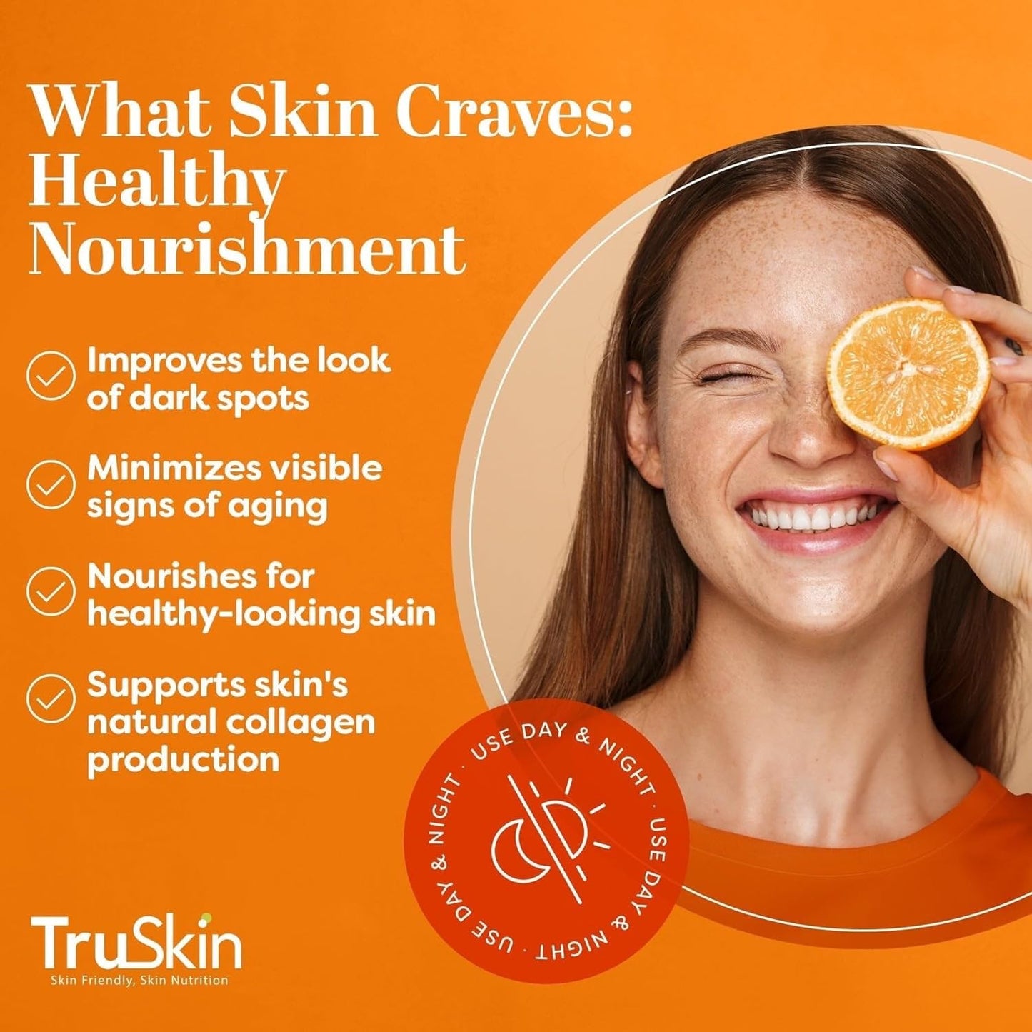 TruSkin Vitamin C Serum for Face – Anti-Aging Brightening Serum with Hyaluronic Acid & Vitamin E – Fade Dark Spots, Even Skin Tone, Reduce Fine Lines & Wrinkles – 2 Fl Oz